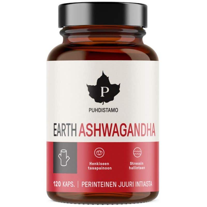 Puhdistamo Earth Ashwagandha BIO 120 kapslí