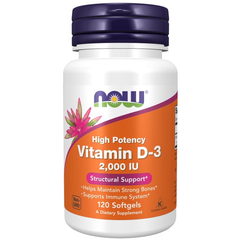 Now Foods Vitamin D3 2000 IU 120 softgel kapslí