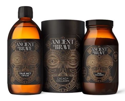 Ancient and Brave Balíček 1 (Cacao + Collagen 250 g, True MCT 500 ml, True Collagen 200 g)