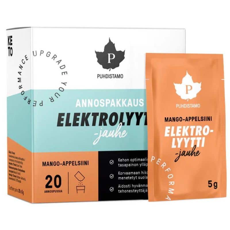 Puhdistamo Electrolyte Powder Mango Orange - Iónový prášok - mango a pomaranč 100 g