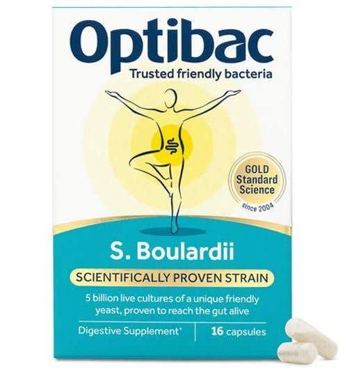 Optibac Saccharomyces Boulardii Probiotika při nadměrném vyprazdňování 16 kapslí