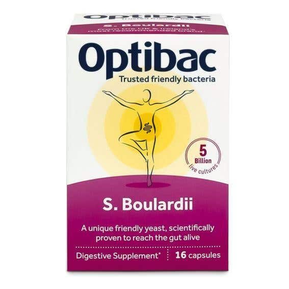 Optibac Saccharomyces Boulardii Probiotiká pri hnačke 16 kapsúl