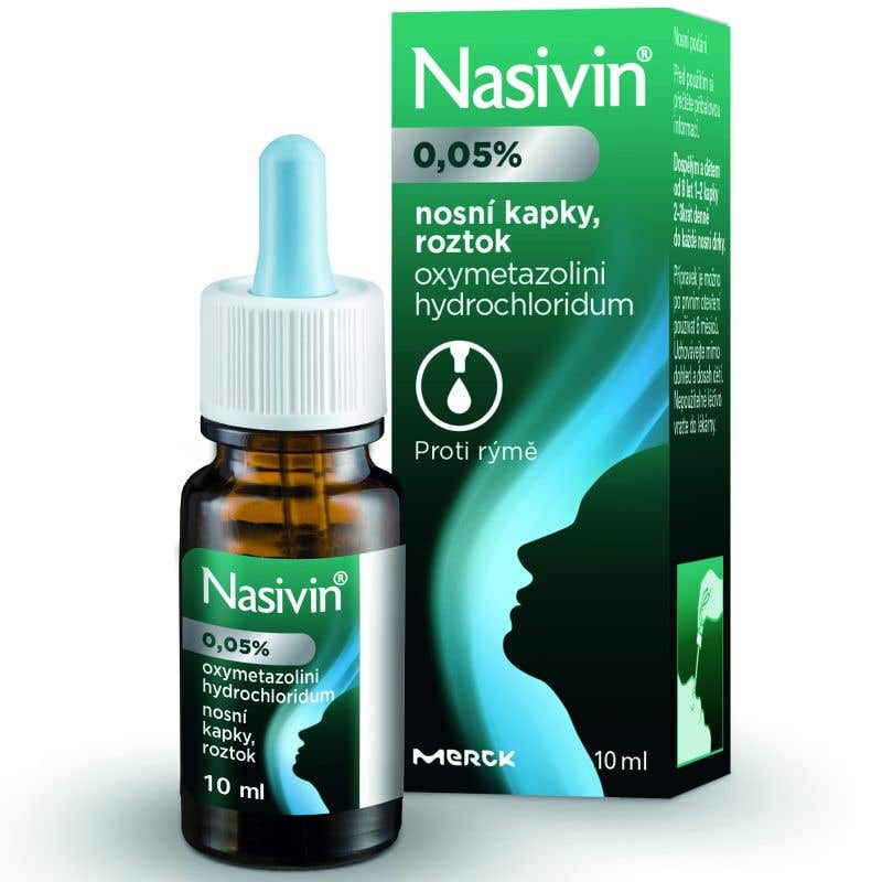 Nasivin Nosní kapky 0,05% pro dospělé a děti od 8 let 10ml 