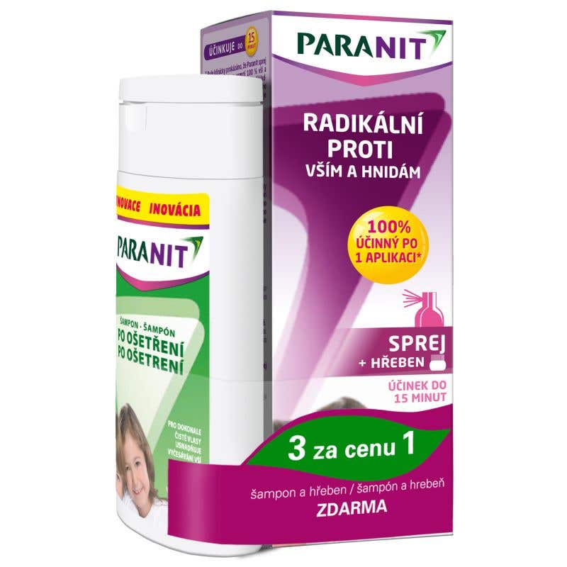 Paranit Radikální sprej proti vším a hnidám 100 ml + šampón 100 ml + hřeben