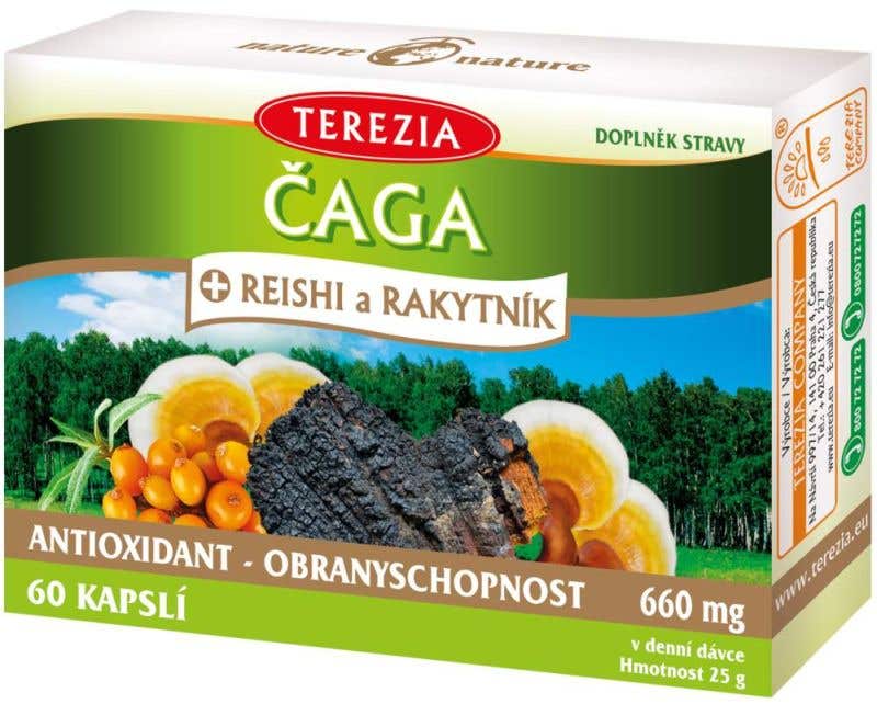 Terezia Čaga + reishi a rakytník 60 kapslí