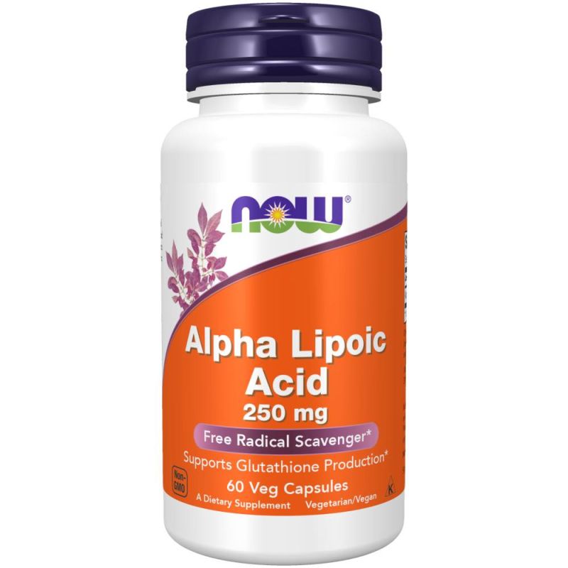 Now Foods Kyselina alfa-lipoová 250 mg 60 rostlinných kapslí