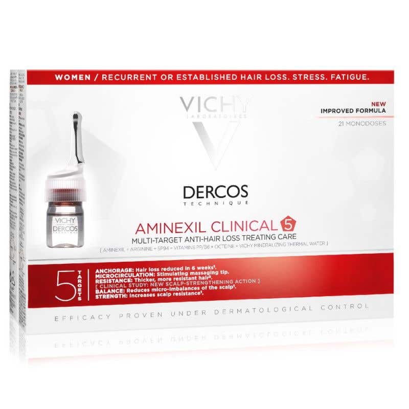 Vichy Dercos Aminexil Clinical 5 Multiúčelová kúra proti vypadávaniu vlasov pre ženy 21 x 6 ml
