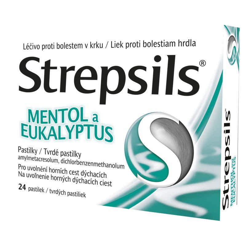 Strepsils Mentol a Eukalyptus 24 pastilek
