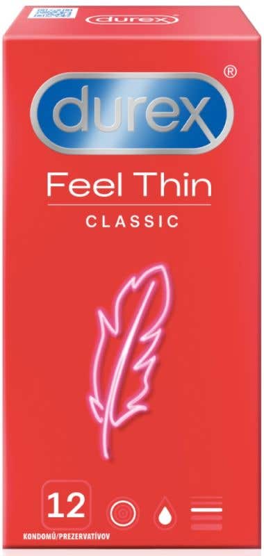 Durex Feel Thin Classic kondomy 12 ks
