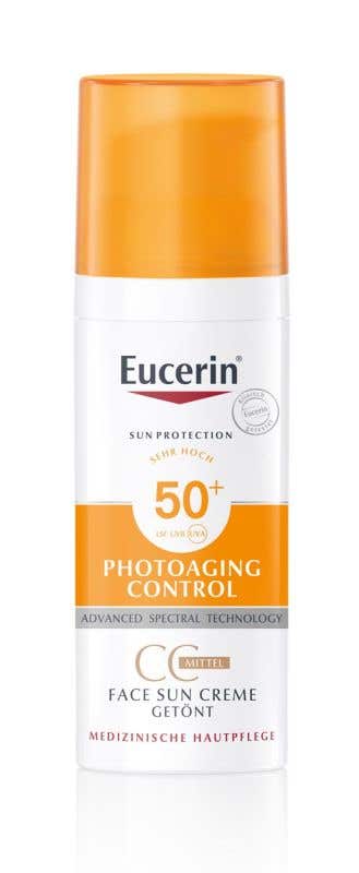 Eucerin Sun CC krém na opalování na obličej Photoaging Control SPF 50+ středně tmavý 50 ml