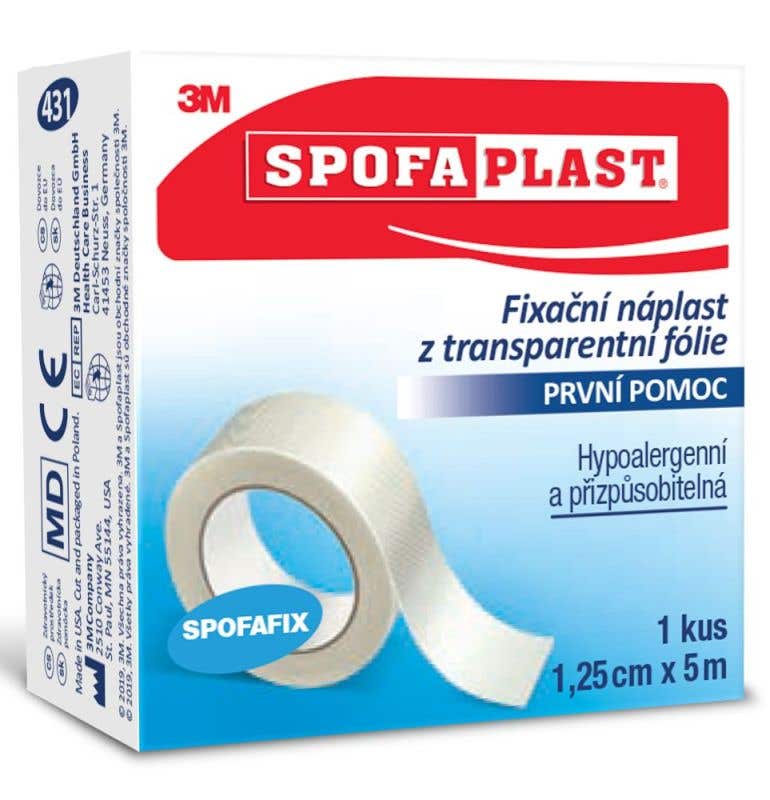 3M Spofaplast 431 Fixační cívková náplast z transparentní fólie 1,25 cm x 5 m 1ks