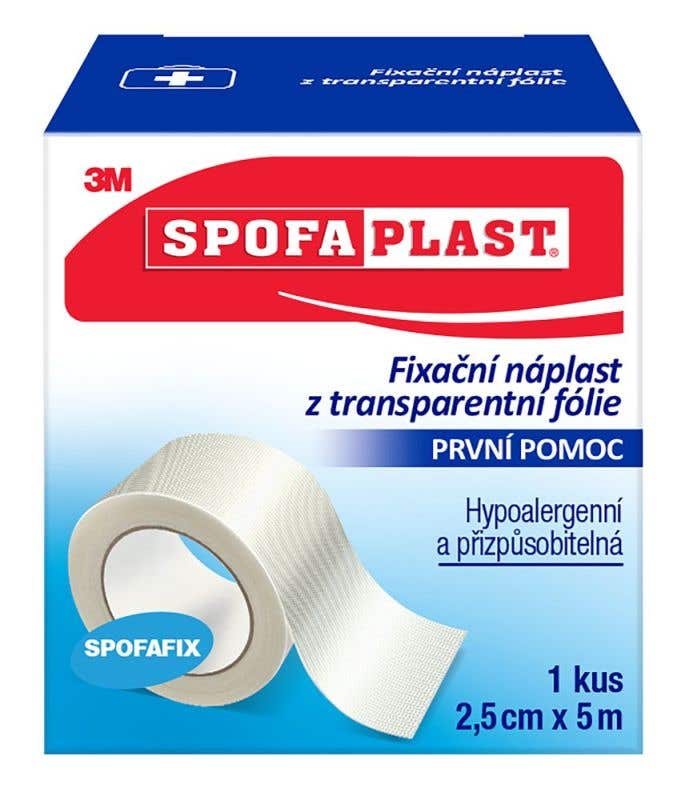 3M Spofaplast 432 Fixační cívková náplast z transparentní fólie 2,5 cm x 5 m