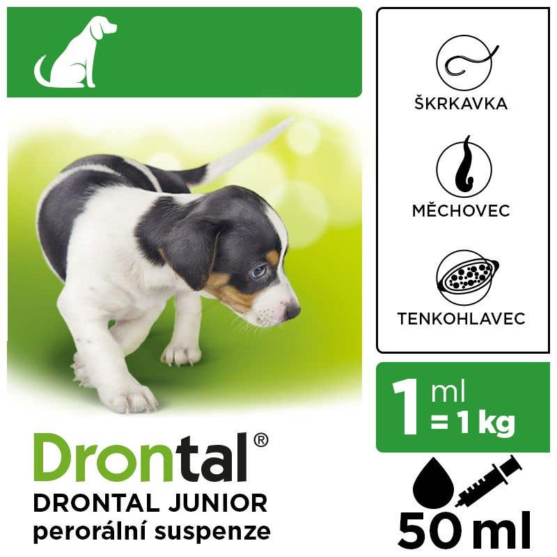 Drontal Junior pro psy 50ml + aplikátor