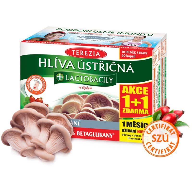 Terezia Hlíva ústřičná + lactobacily 60+60 tobolek akce 1+1