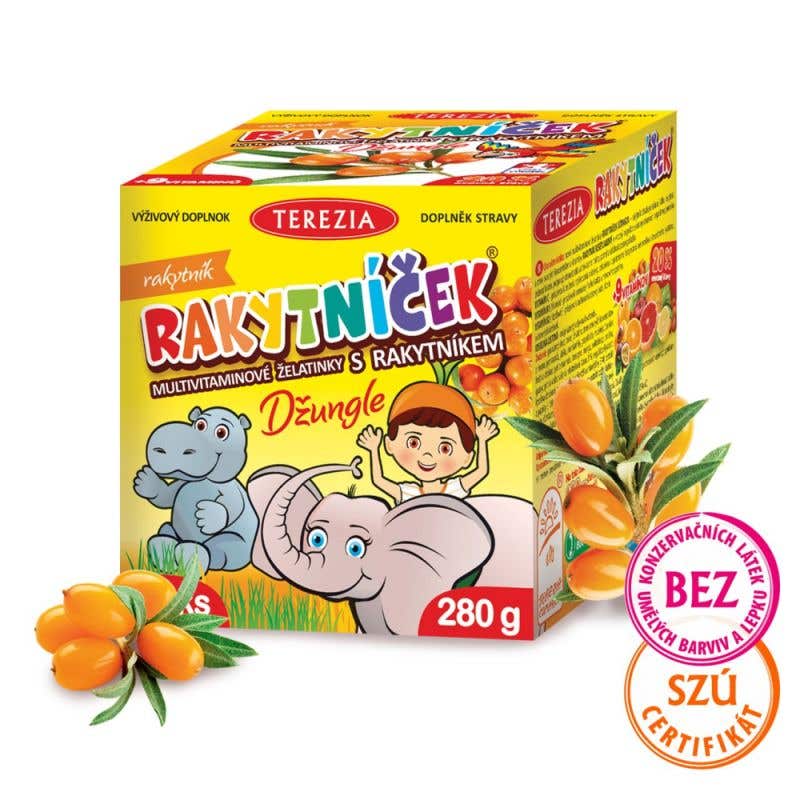Terezia Rakytníček multivitamín želatinky s rakytníkem džungle 70 ks