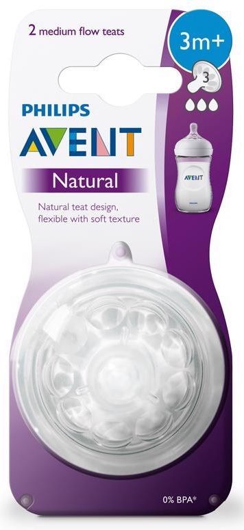 Avent Dudlík Natural 3 střední průtok od 3 měsíců+ 2 ks