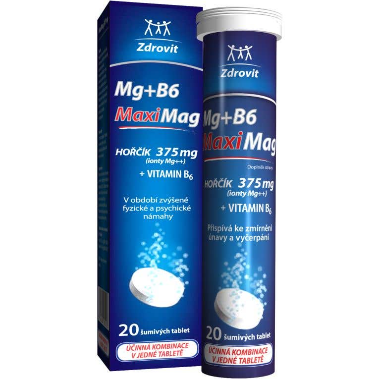 Zdrovit Maximag hořčík 375 mg + B6 šumivé tablety 20 tablet