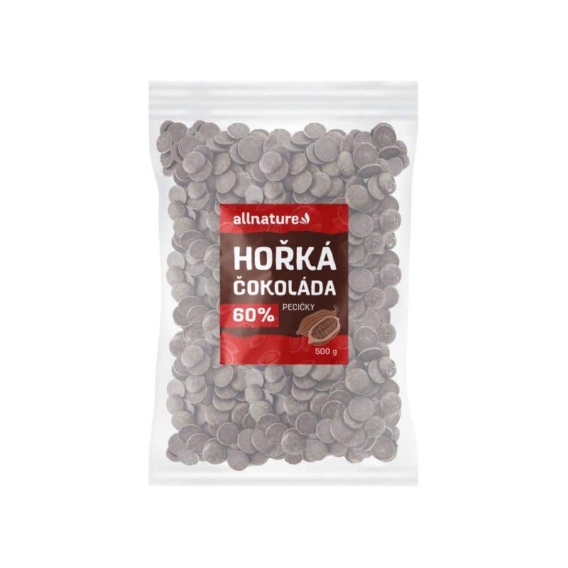 Allnature Hořká čokoláda 60% pecičky 500 g