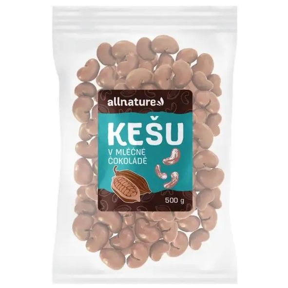 Allnature Kešu v mléčné čokoládě 500 g