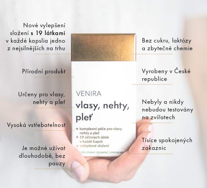 Venira Péče o vlasy nehty a pleť 40 denní kůra 80 tablet 