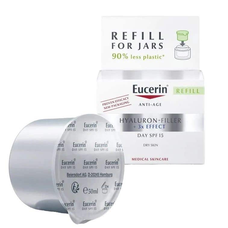Eucerin Hyaluron-Filler + 3x Effect Denní Krém SPF 15 pro suchou pleť - náhradní náplň 50 ml