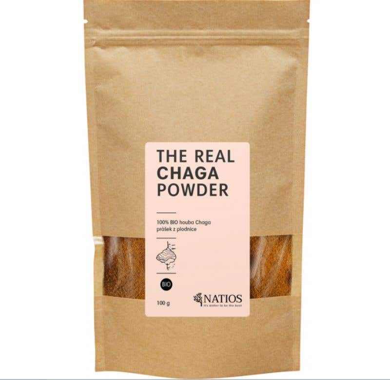Natios Houba Chaga Mletá – Rezavec šikmý BIO 100 g 