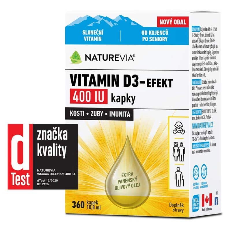 Swiss NatureVia Vitamín D3 - Efekt 400 IU kvapky 10.8 ml