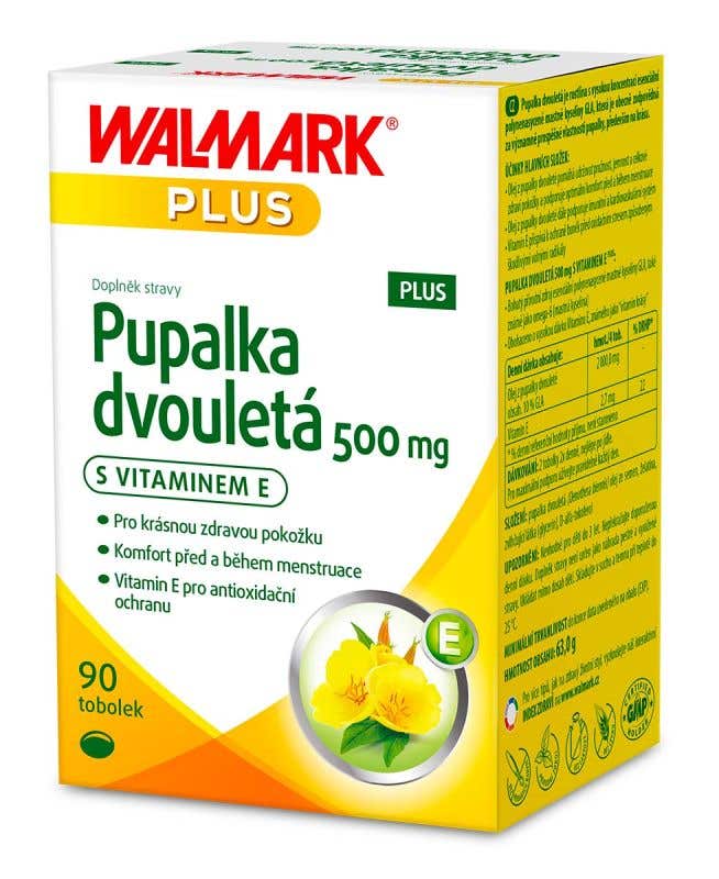 Walmark Pupalka dvouletá 500 mg s vitaminem E PLUS 90 tobolek