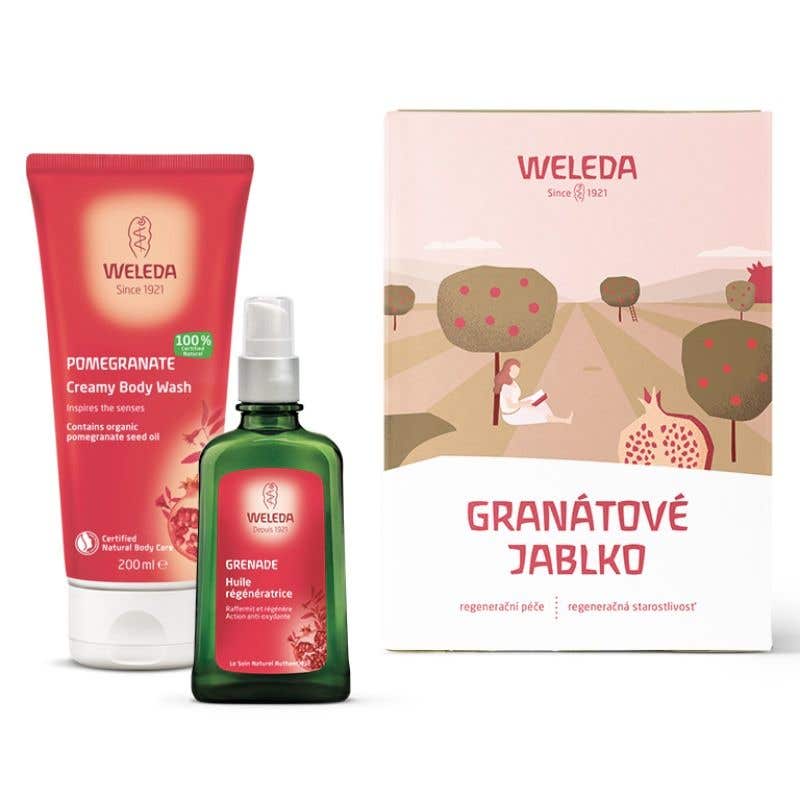 Weleda set Regenerační péče z granátového jablka, sprchový krém 200ml + regenerační olej 100ml