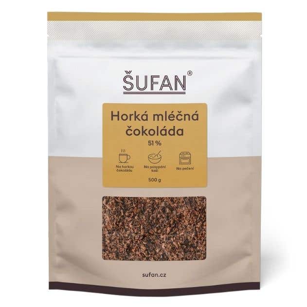 Šufan Horká mléčná čokoláda 51% 500 g