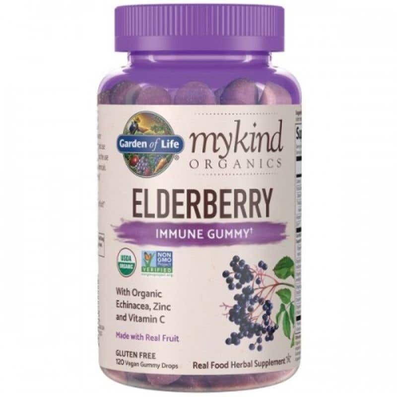 Garden of Life Mykind Organics Elderberry Gummy - Bezinka – 120 vegan gumových vitamínů (imunita děti a dospělí)
