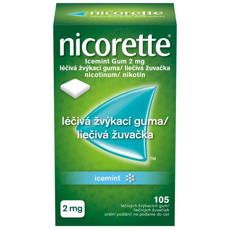 Nicorette Icemint 2mg liečivá žuvacia guma 105 žuvačiek