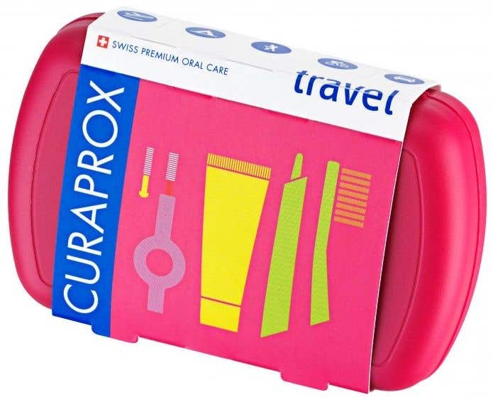 Curaprox Travel set červený Cestovní sada pro ústní hygienu 1 ks