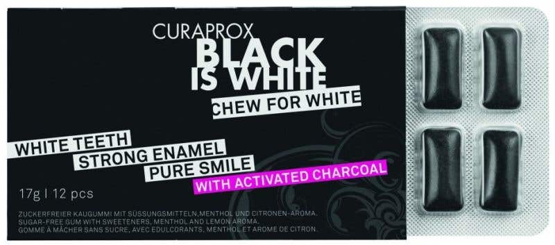 Curaprox Black Is White žvýkačky 12 ks