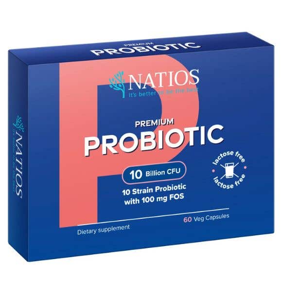 Natios Premium Probiotic - Probiotika s FOS  10 kmenů 60 veganských kapslí