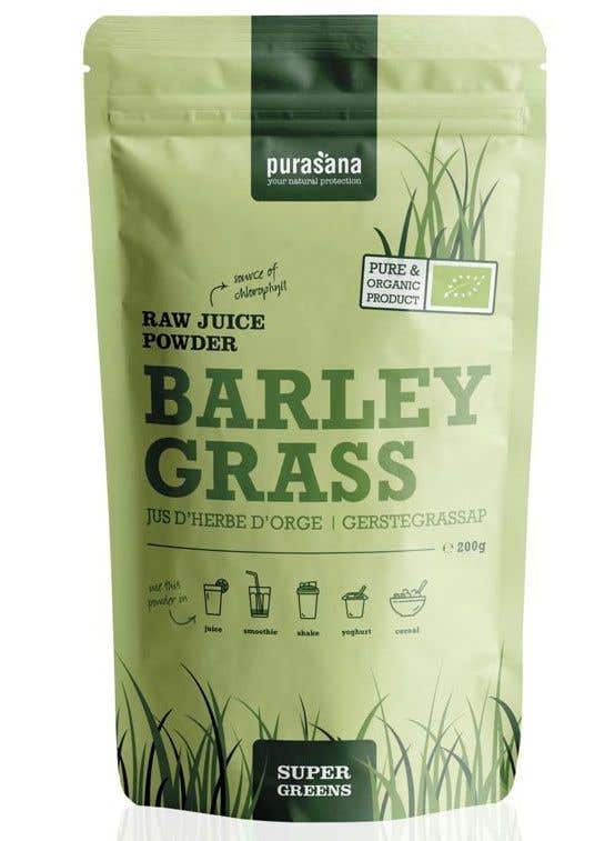 Purasana Barley Grass Raw Juice Powder - Prášek ze šťávy zeleného ječmene Raw BIO 200 g