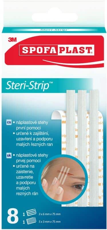 3M Spofaplast 801 Steri-Strip náplasťové stehy mix velikostí 8 ks