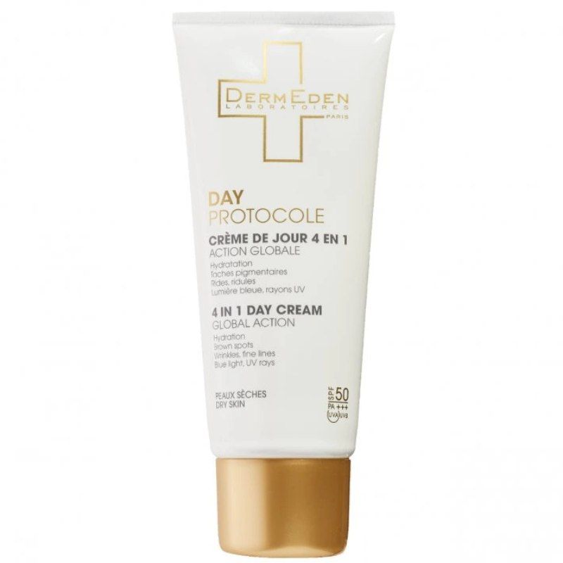DermEden Denní krém 4 v 1 pro suchou pokožku SPF 50 50 ml