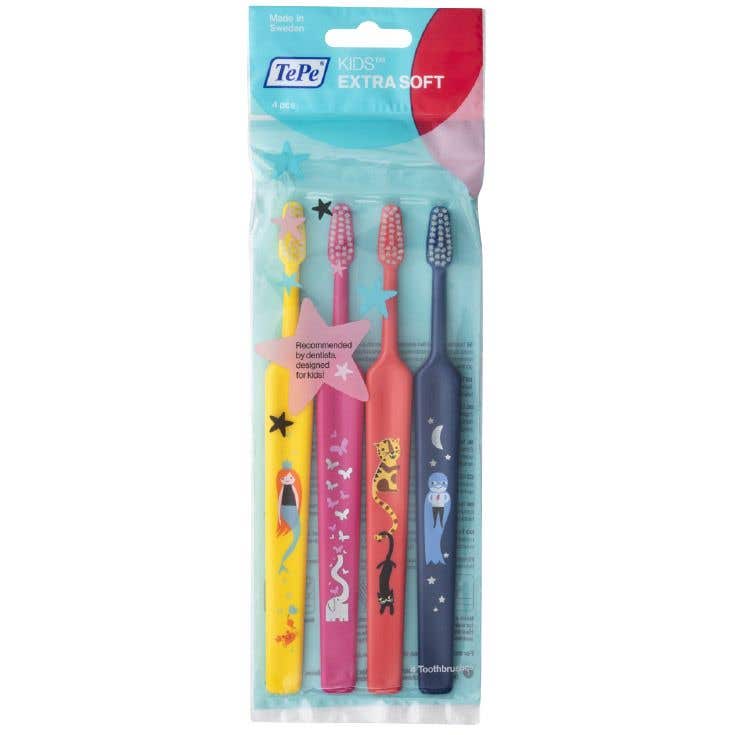 TePe Kids X-Soft zubní kartáček pro děti 3+1 zdarma