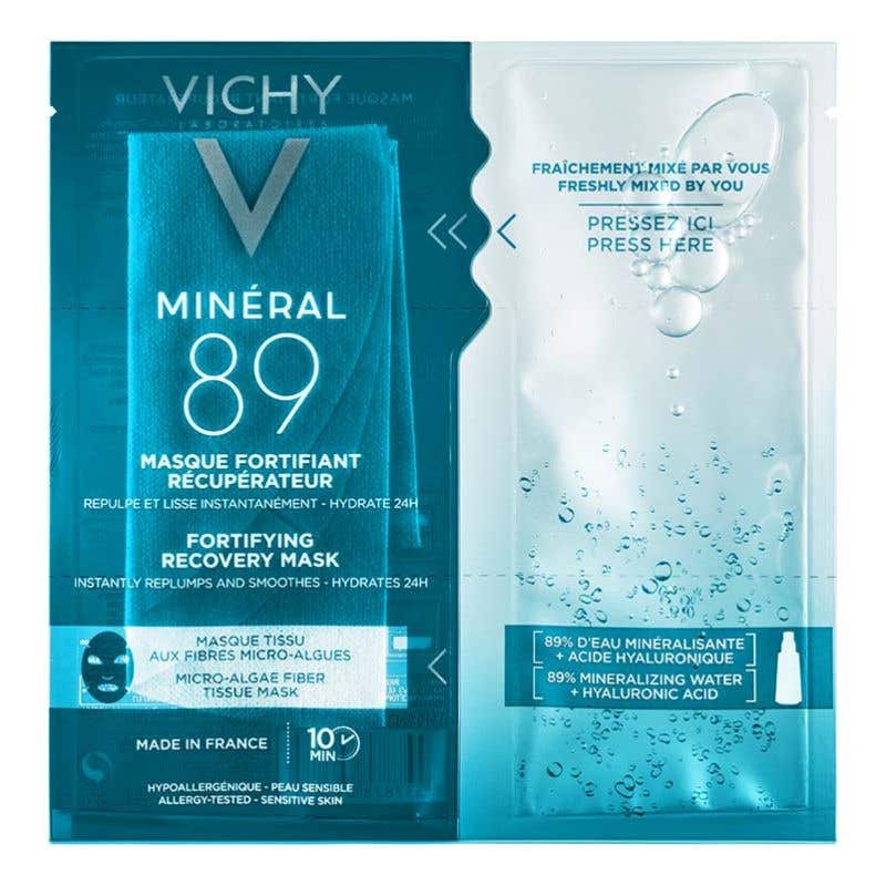 Vichy Minéral 89 Hyaluron Booster posilňujúca a obnovujúca pleťová maska ​​29 g