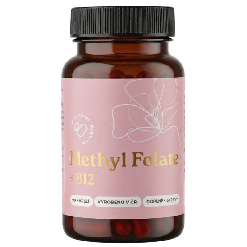 Vitalpoint Premium Methyl Folate Kyselina listová v aktivní formě + B12 90 kapslí