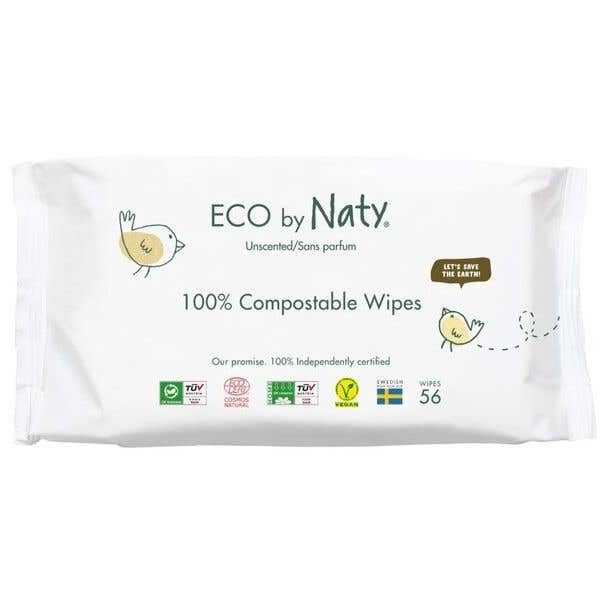 Eco by Naty Vlhčené ubrousky bez vůně – pro citlivou pokožku 56 ks