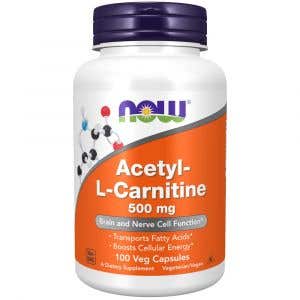 Now Acetyl L-Karnitin 500 mg 100 rostlinných kapslí