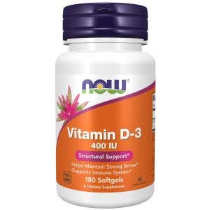 Now Vitamin D3 400 IU 180 softgel kapslí