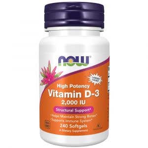 Now Vitamin D3 2000 IU 240 softgel kapslí