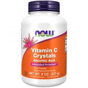 Now Foods Vitamín C Crystals kyselina askorbová bez GMO čistý prášok 227 g