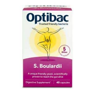 Optibac Saccharomyces Boulardii Probiotika při průjmu 40 kapslí