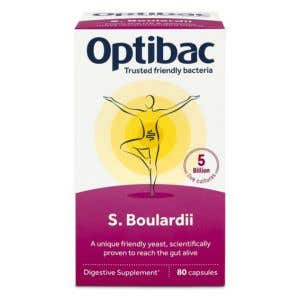 Optibac Saccharomyces Boulardii Probiotika při průjmu 80 kapslí