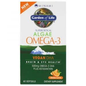 Garden of Life Minami Nutrition Omega - 3 Vegan DHA z mořské řasy - s příchutí pomeranče 60 tobolek