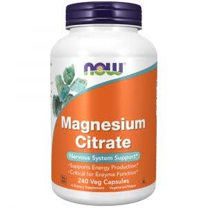 Now Magnesium Citrate - Hořčík citrát kapsle 240 rostlinných kapslí